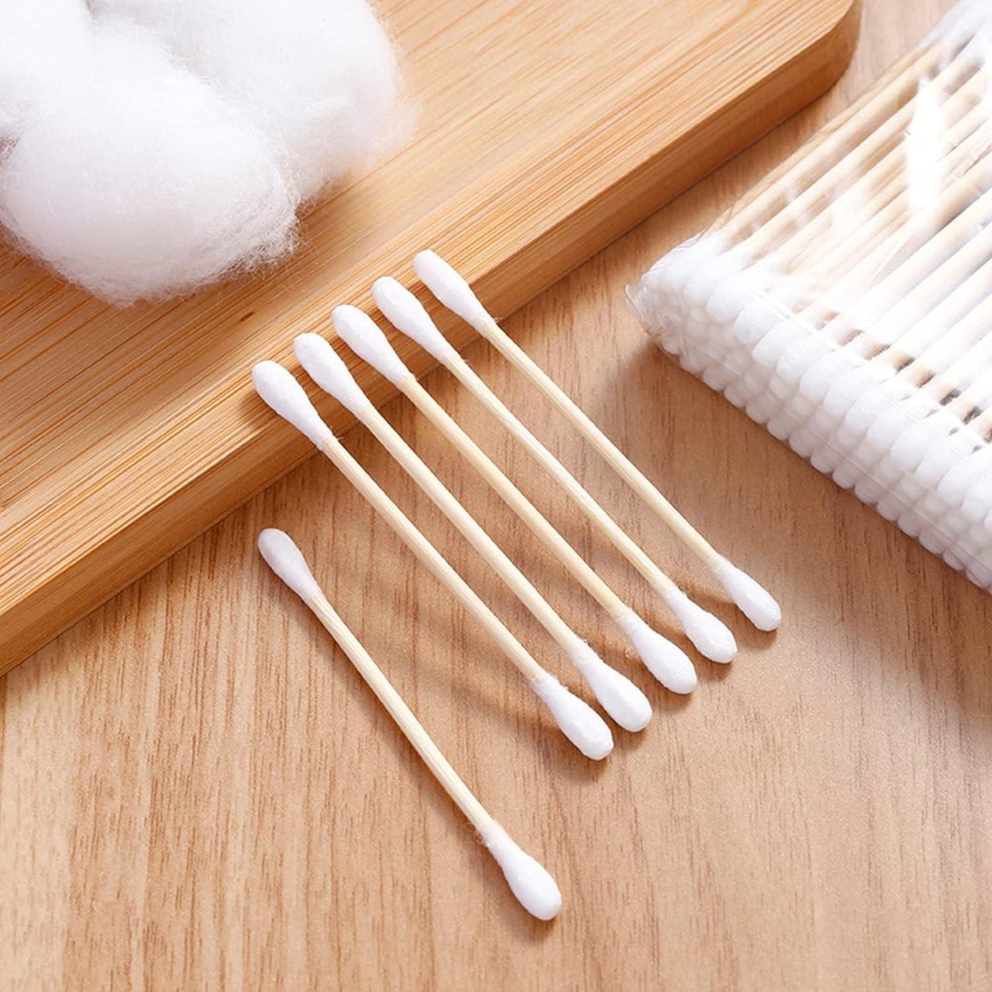 100 pieces of wooden stick cotton swabs