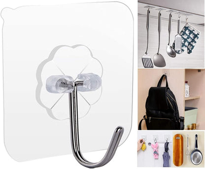 10Pcs Self Adhesive Wall Hooks Multipurpose Hanging Hooks For Home