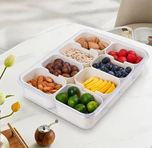 8 Section Snack Container Leakproof With Fresh Lock Lid