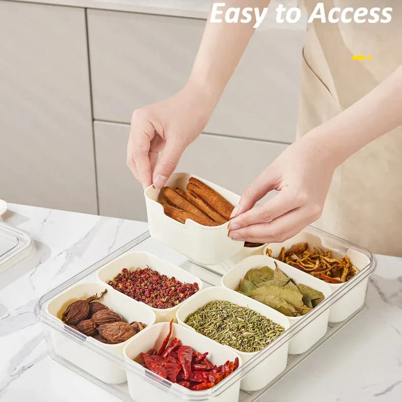 8 Section Snack Container Leakproof With Fresh Lock Lid