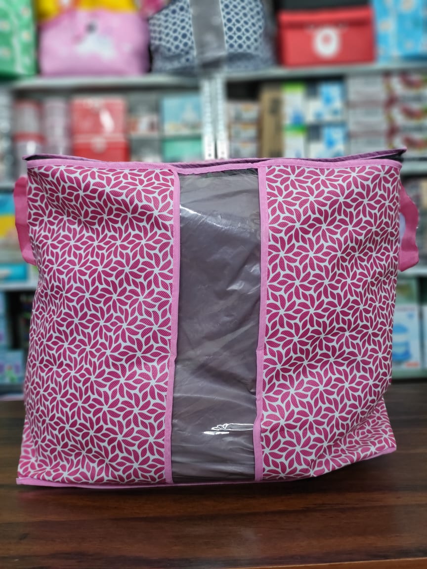 Multi-Purpose Pink Printed Storage Organizer Bag