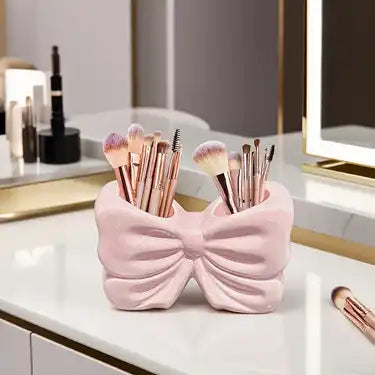 1PC Bow Design Vanity Brush Organizer Holder (5x3Inch)