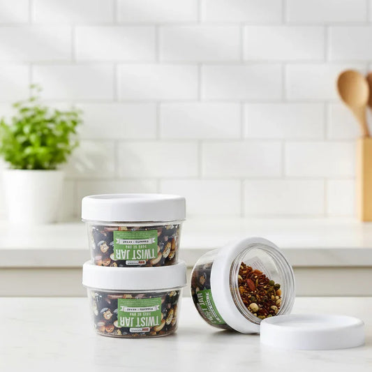 200ml Airtight Twist Lid Jars 4 Pack For Spices & Herbs