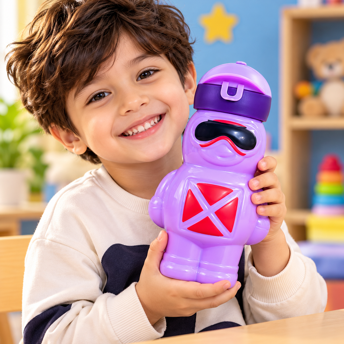Astronaut Cartoon Water Bottle – 750ml Kids School Bottle