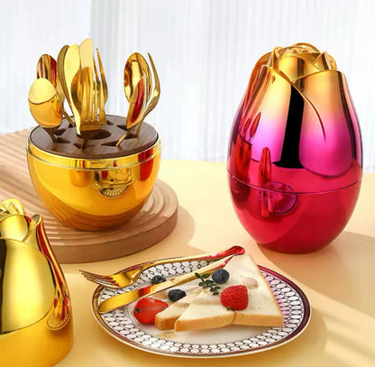 Regal Rose Egg Spoon Set
