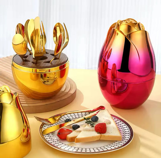 Regal Rose Egg Spoon Set