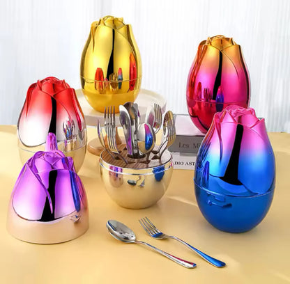 Regal Rose Egg Spoon Set
