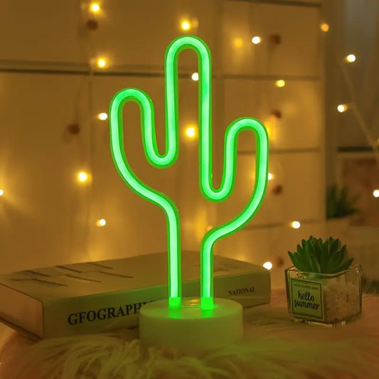 Cactus Neon Sign Light – Cute Night Lamp for Bedroom