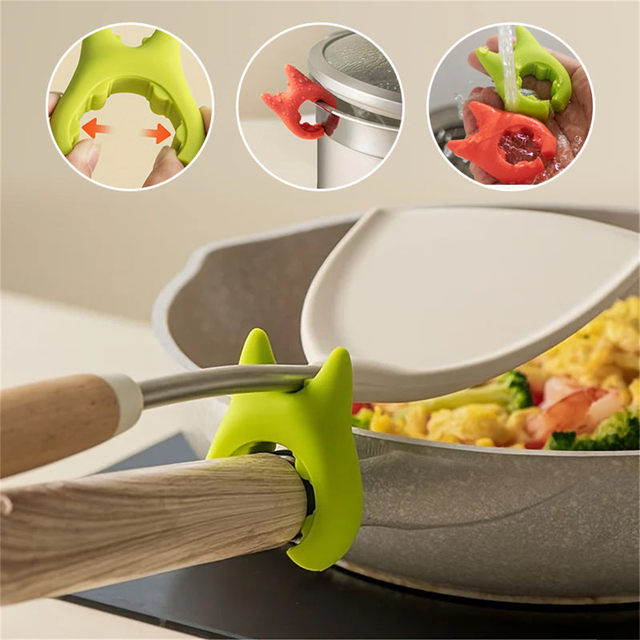 Cat-Shaped Silicone Pot Handle Grip ??Kitchen Handle Holder