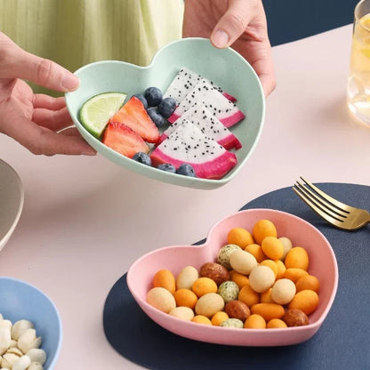 Colorful Heart Shaped Plates – 10Pcs Multipurpose Plate Set with Stand