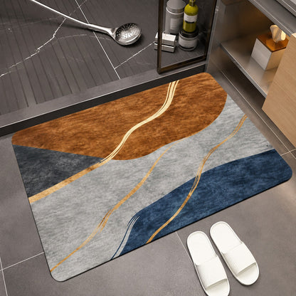 Decorative Geometric Floor Mat – Comfortable Non-Slip Rug for Bathroom & Home