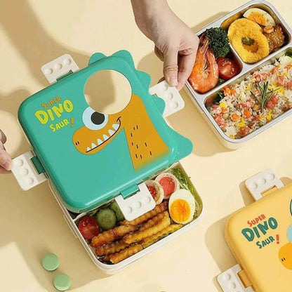 Dino Double Layers Stainless Steel Lunch Box