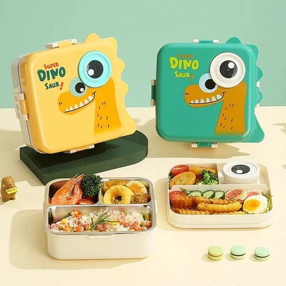 Dino Double Layers Stainless Steel Lunch Box