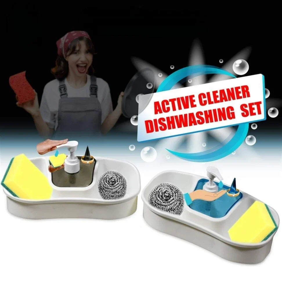 Dishwashing Set With Liquid Holder