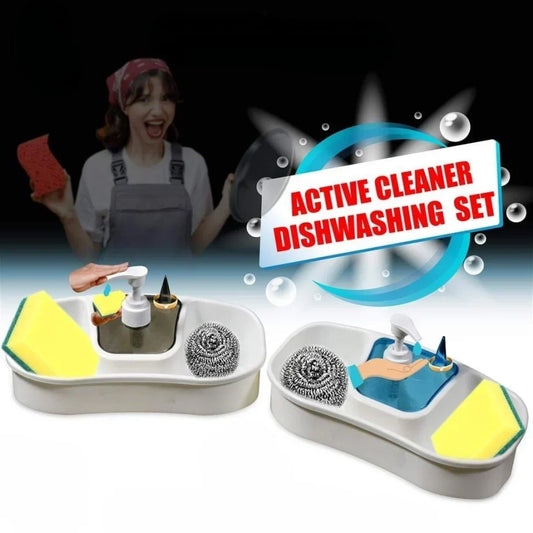 Dishwashing Set With Liquid Holder