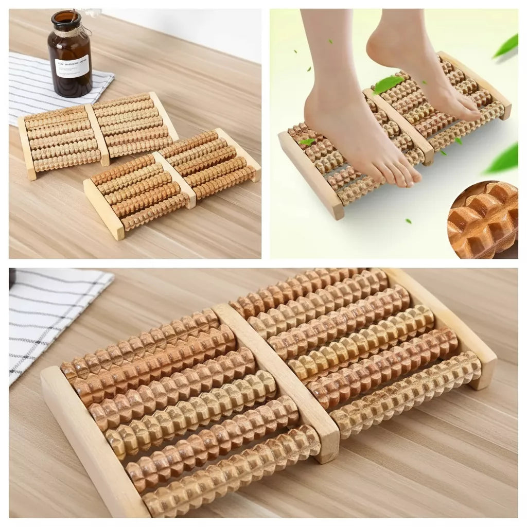 Foot Massage Roller – Wooden Rolling Massager for Home & Travel