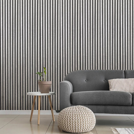Removable Grey Wood Texture Wall Sheet (200x60cm)