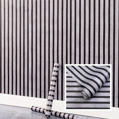 Removable Grey Wood Texture Wall Sheet (200x60cm)