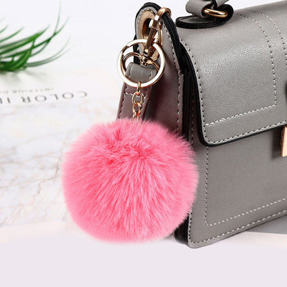 Fashionable Fluffy Fur Pom Pom Keychain - Cute and Stylish