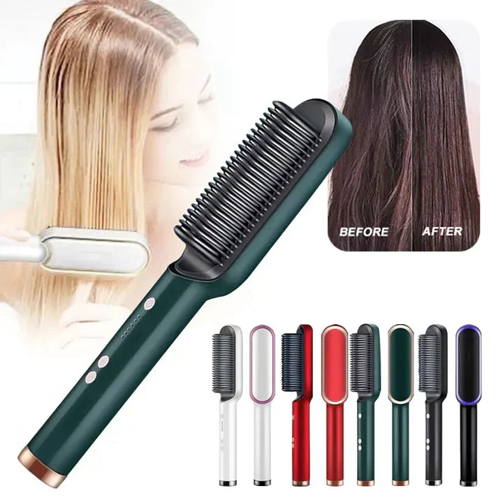 Hair Comb 3 in 1 Styling Curler Iron Electric Straightener