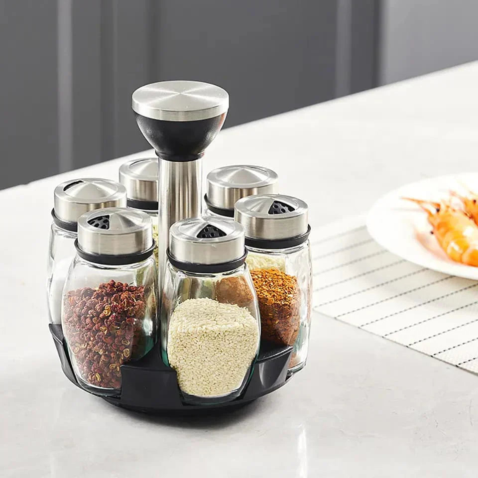 Premium Quality 360 Rotating Spice Jar Set