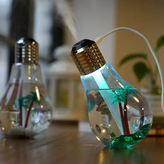 LED Bulb Cool Mist Humidifier With Color Light, Home and Living 