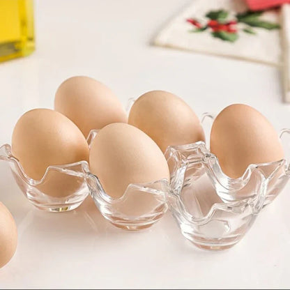 2 Pcs 6 Portion Crystal Egg Tray