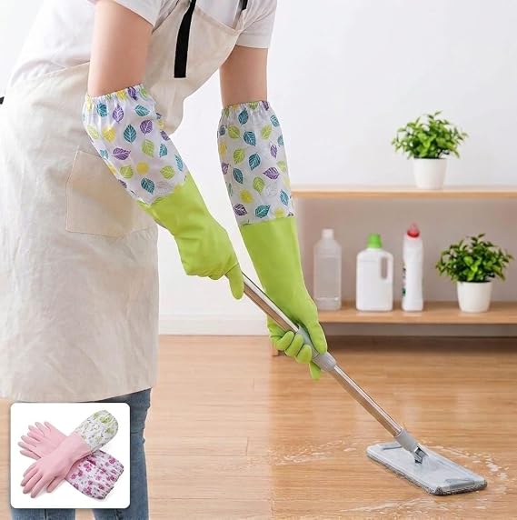 Long Sleeve Rubber Gloves – Kitchen, Bathroom & Cleaning Protection