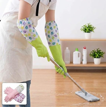 Long Sleeve Rubber Gloves – Kitchen, Bathroom & Cleaning Protection