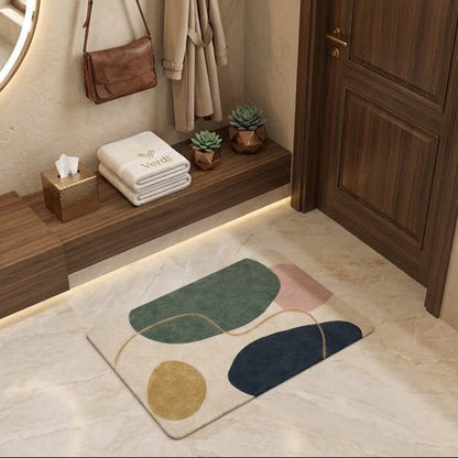 Luxury Abstract Bathroom Mat – Soft Comfortable Non-Slip Floor Rug