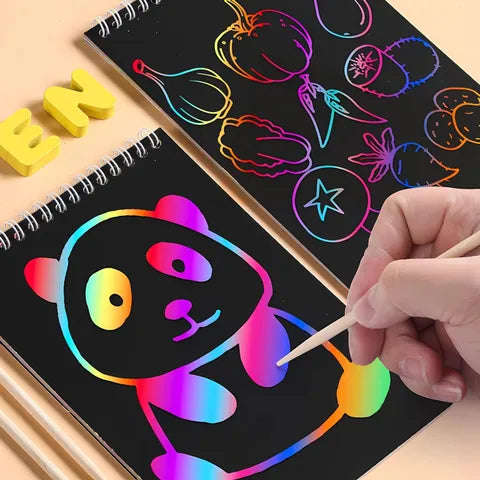 Mini Rainbow Scratch Art Pad Creative Drawing Paper For Kids