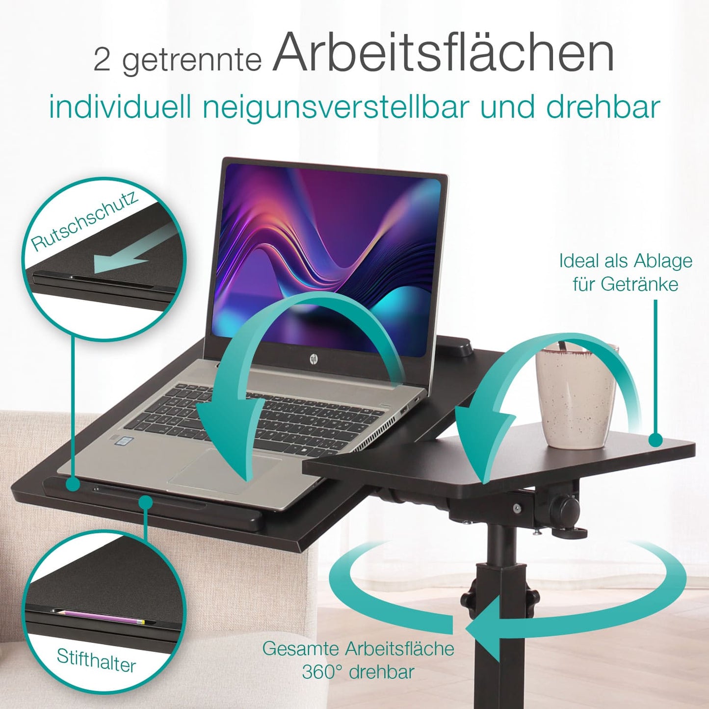 Mobile Study Desk for Laptop & Computer Use