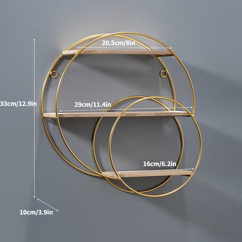 Modern 3-Tier Circular Wall Shelf – Decorative Storage Organizer