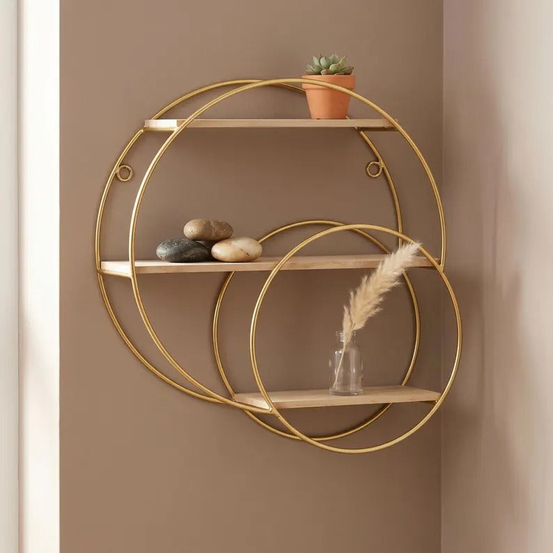 Modern 3-Tier Circular Wall Shelf – Decorative Storage Organizer