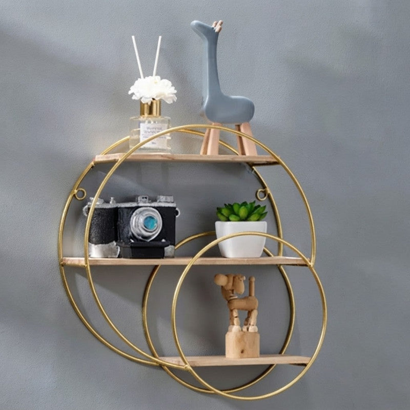 Modern 3-Tier Circular Wall Shelf – Decorative Storage Organizer