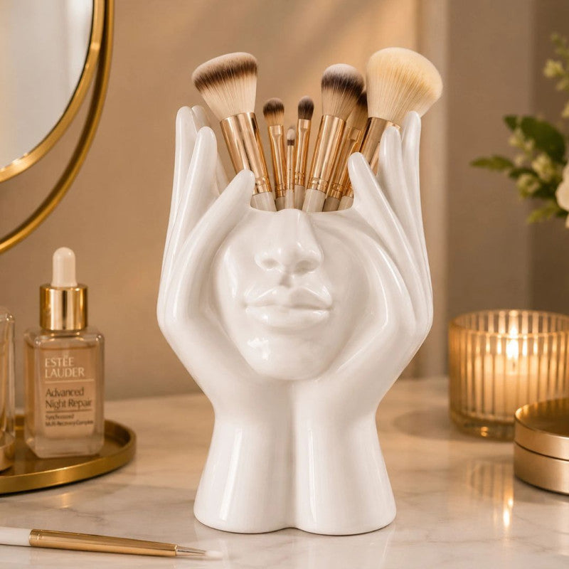 Modern Sculptural Face Vase – Unique Living Room Decoration