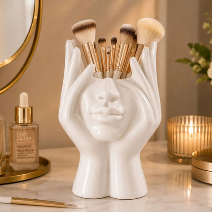 Modern Sculptural Face Vase – Unique Living Room Decoration