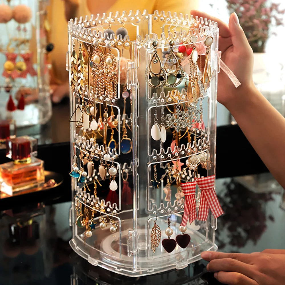 Multi-Layer Acrylic 360? Spin Jewelry Organizer Storage Case