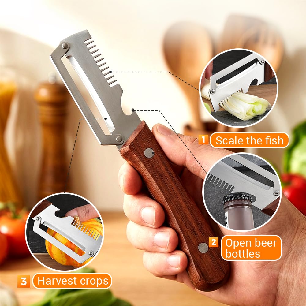 Multifunctional Vegetable Peeler – 3-in-1 Stainless Steel Kitchen Gadget