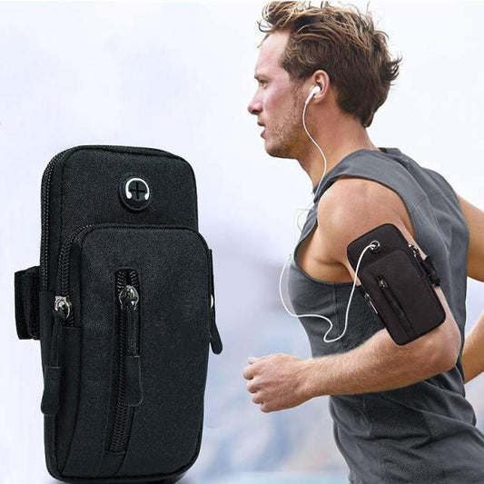 Outdoor Sports Arm Bag with Headphone Hole Design
