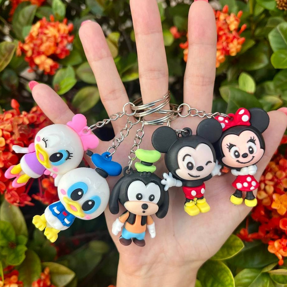 Pack Of 3 Random Characters Rubber Keychains