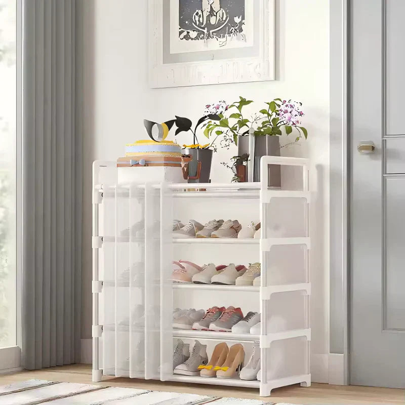 Portable Shoe Storage Rack with Curtain Cover