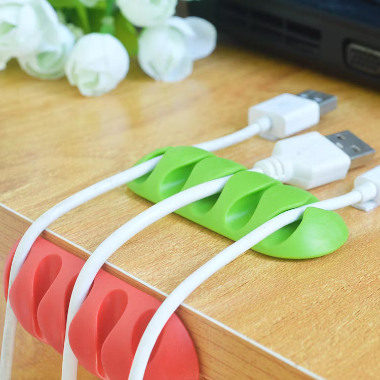 Self-Stick Silicone Cable Holder – Multi-Slot Wire Organizer for Desk & Home
