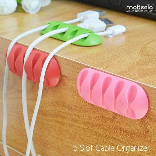 Self-Stick Silicone Cable Holder – Multi-Slot Wire Organizer for Desk & Home