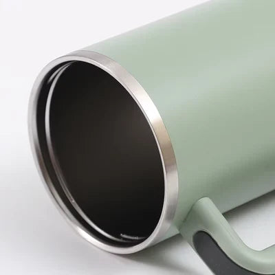Small Stainless Steel Tumbler Travel Mug With Handle & Straw