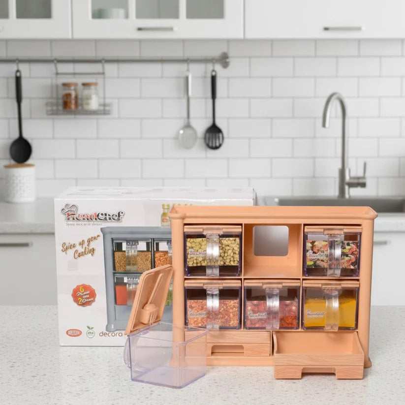 Head Chef Kitchen Sliding Spice Organizer, Kitchen Accessories 