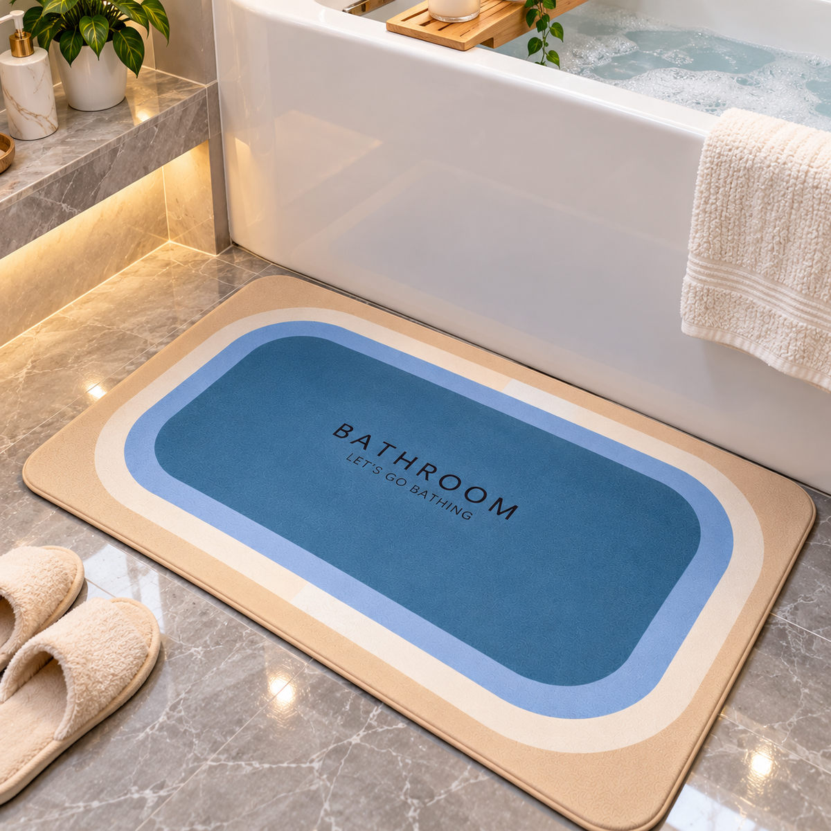 Super Absorbent  Non Slip Stylish Indoor Door Mat (22X15Inch)
