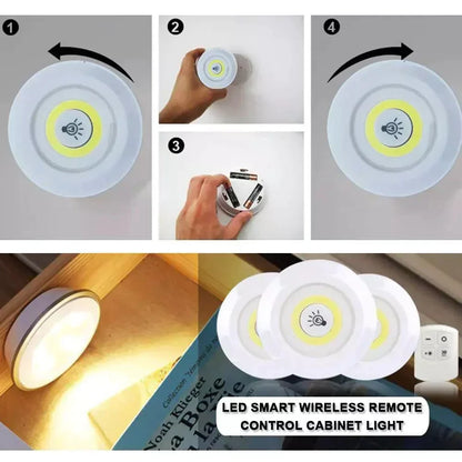 Wireless LED Lights Set – 3 Pack Closet Lights with Remote Control