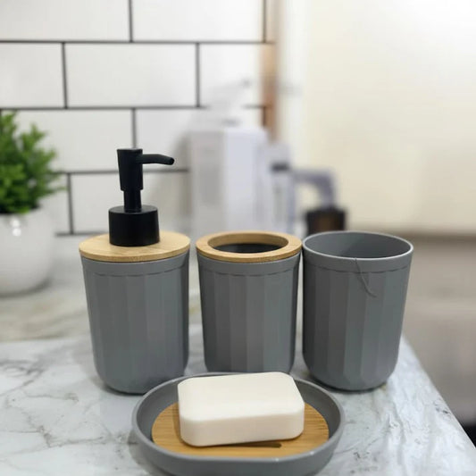 Wooden Texture Bathroom Set, ome and Living 