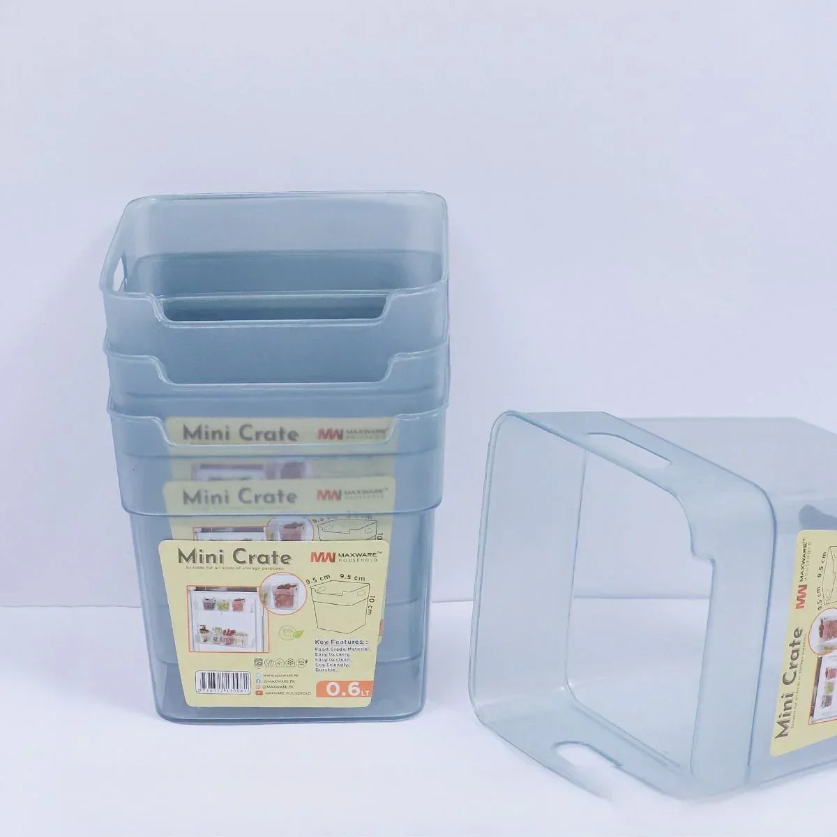 Pack Of 4 Plastic Mini Crate